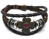 Surfer Hemp Leather Bracelet Wristband Mens Womens e1