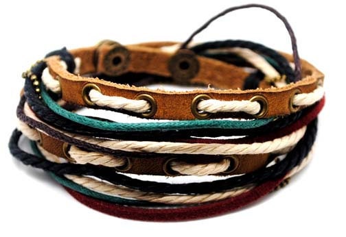 Leather Bracelet Wristband cuff bracelet friendship bracelets Mens Womens d28