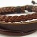 Brown Leather Bracelet Wristband Mens Womens ff36