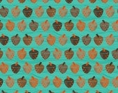 Anthology Fabrics - Khristian A Howell - The Woodlands - Acorns in Teal - (LAST 47.5 inches)
