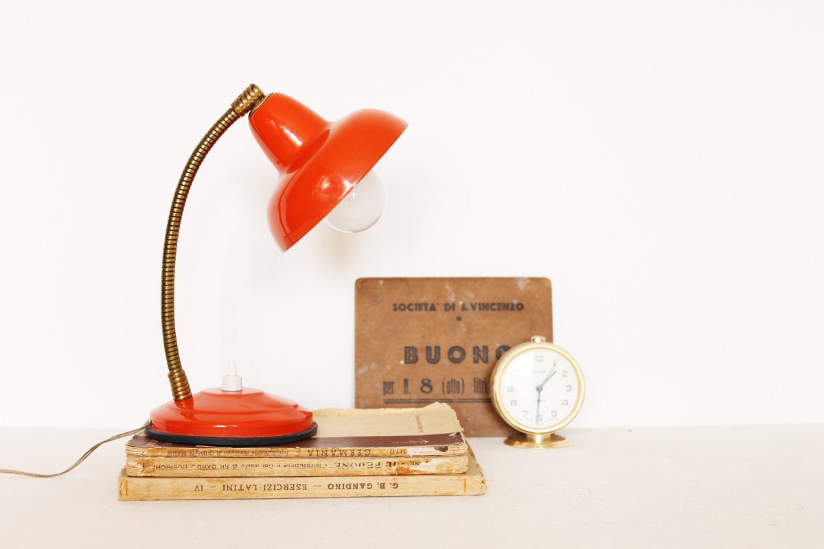 Vintage tangerine tango gooseneck lamp