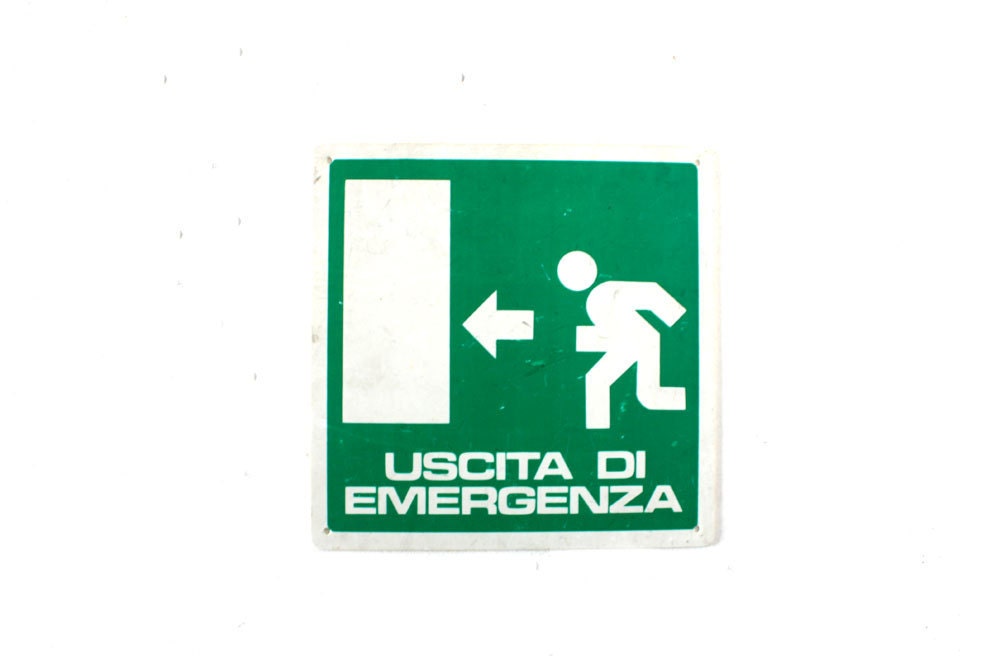 Vintage industrial Italian sign - Uscita d'emergenza