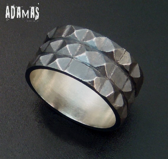 Sterling Silver 3 Rows Studs Ring
