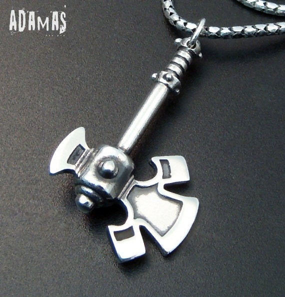 Sterling Silver Necklace and Old School Axe Pendant
