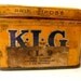 Vintage French tin box .1950s. Citroen. Yellow box.Industrial .Mustard . Fall colour .Autumn