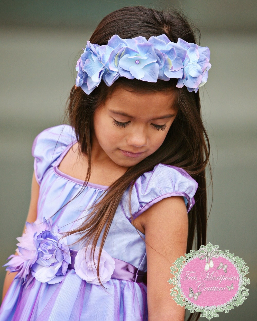 THE LEILANY-Stunning Lavender Flower Headband- Flower Girl crown- Wedding- Birthday-Quinceanero-Photo Shoot