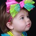 Neon Pink , Neon Green and Neon Blue Bow/ Headband-Birthday- Pageant wear Neon Birthday