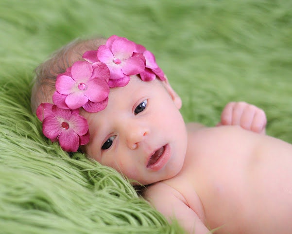 Gorgeous Newborn Baby Girl Flower Headband- Photography Props- Newborn Headband-Wedding- Birthday-Naming Ceremony-flower girl