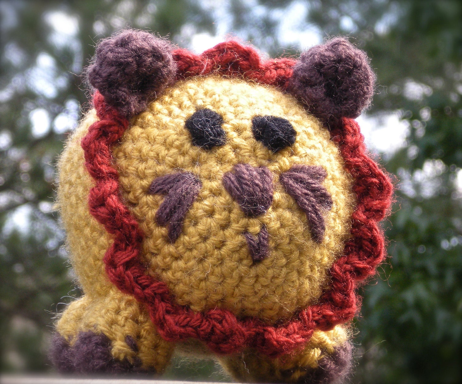 READY TO SHIP Crocheted Amigurumi Lion Stuffed Animal - Larry