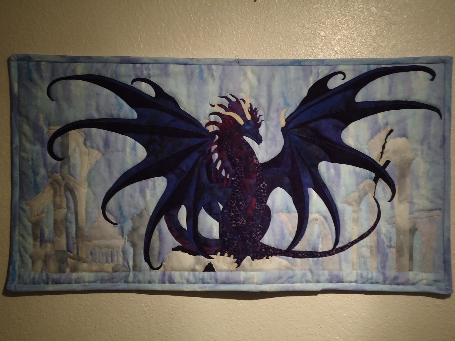 items-similar-to-quilted-wall-hanging-dragon-fiber-art-morning-light
