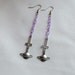 lilac inverted cross planet earrings