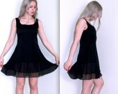 Chiffon Mini Dress with Sheer Layered Hem