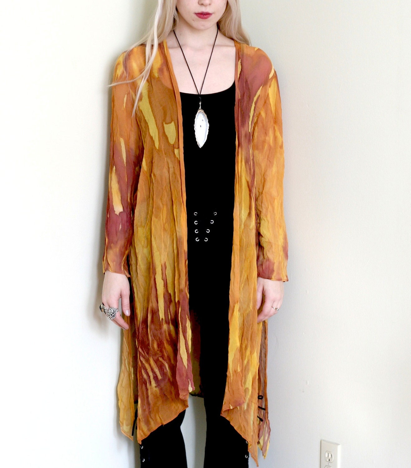 Sheer Chiffon Painted Kimono