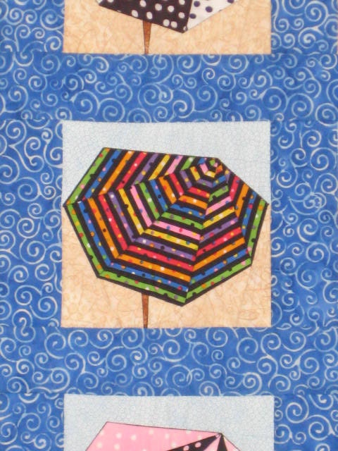 Beach Umbrellas 2 wall quilt