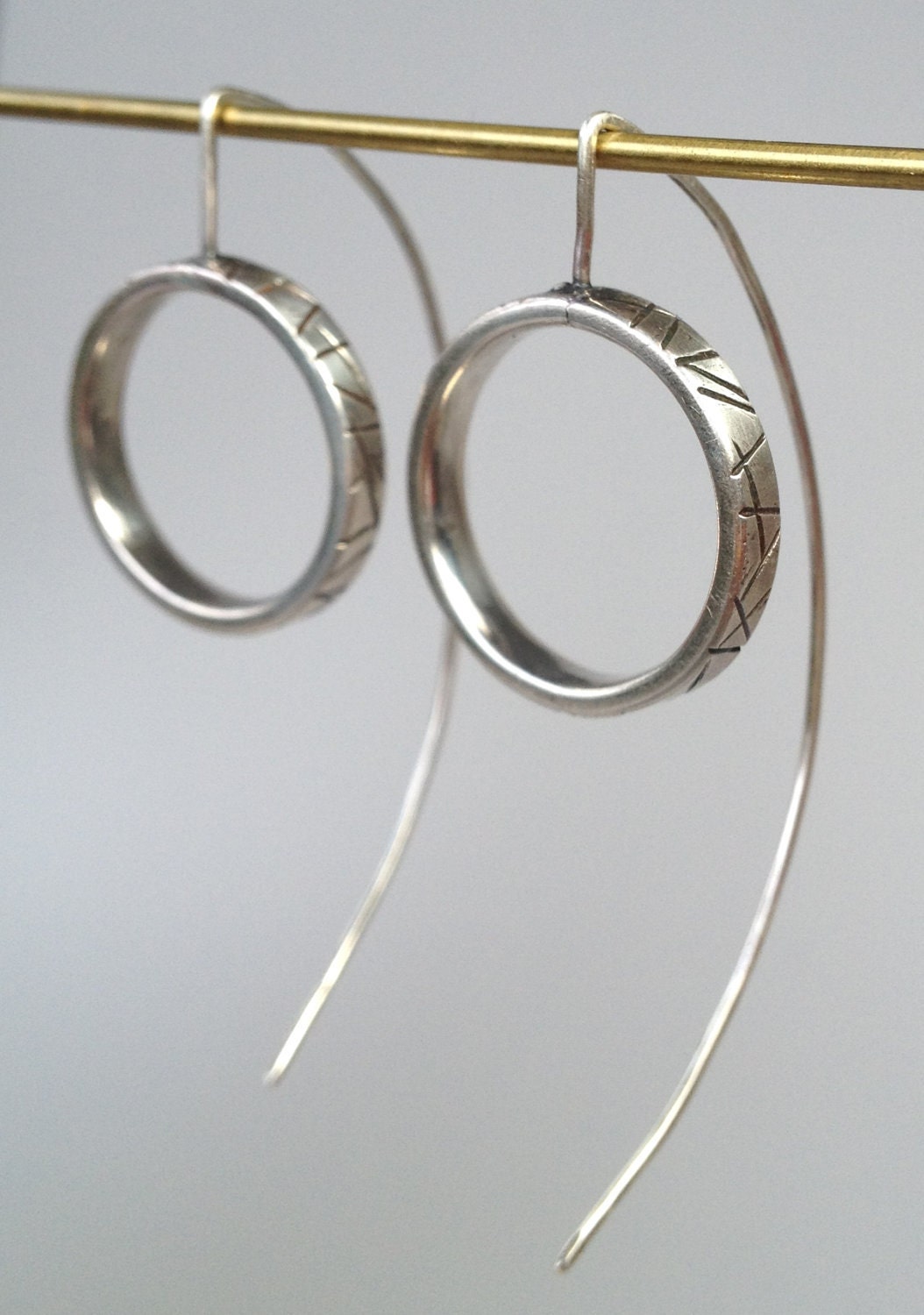 Handforged Modern Minimalist Silver Earrings