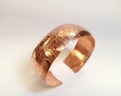 Textured Copper Cuff Bracelet - Ribbon