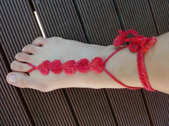 Hearts Barefoot Sandals - Valentine - PDF pattern only