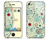 Apple iPhone 4 4S Decal Skin Cover - Vintage Paisley