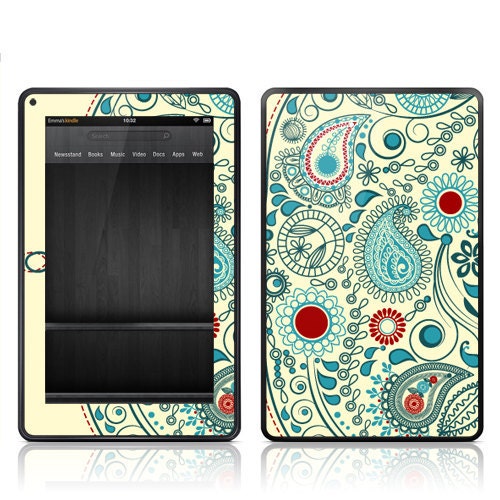 Amazon Kindle Fire Decal Skin Cover - Kindle Fire HD 7" Skin Cover  - Vintage Paisley