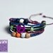 Handmade Retro Bracelet - Hemp and leather cord peace sign bead bracelet
