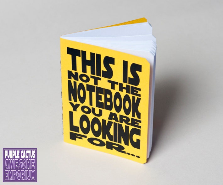 Star Wars notebook yellow - Not the notebook you are looking for - Typography Journal