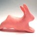 RESERVED for LORI - Tiny pink running hopping bunny rabbit OOAK hand made sculpture decoration
