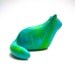 Fluffy Cat - Little marbled lime green and turquoise cat sculpture decoration hand made OOAK