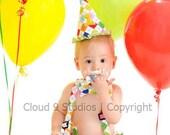 ON SALE - Birthday Boy Diaper Cover, Bow Tie, and Cone Hat set - Customize your patterns and colors to match