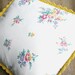 Vintage floral cushion/pillow with crochet edge