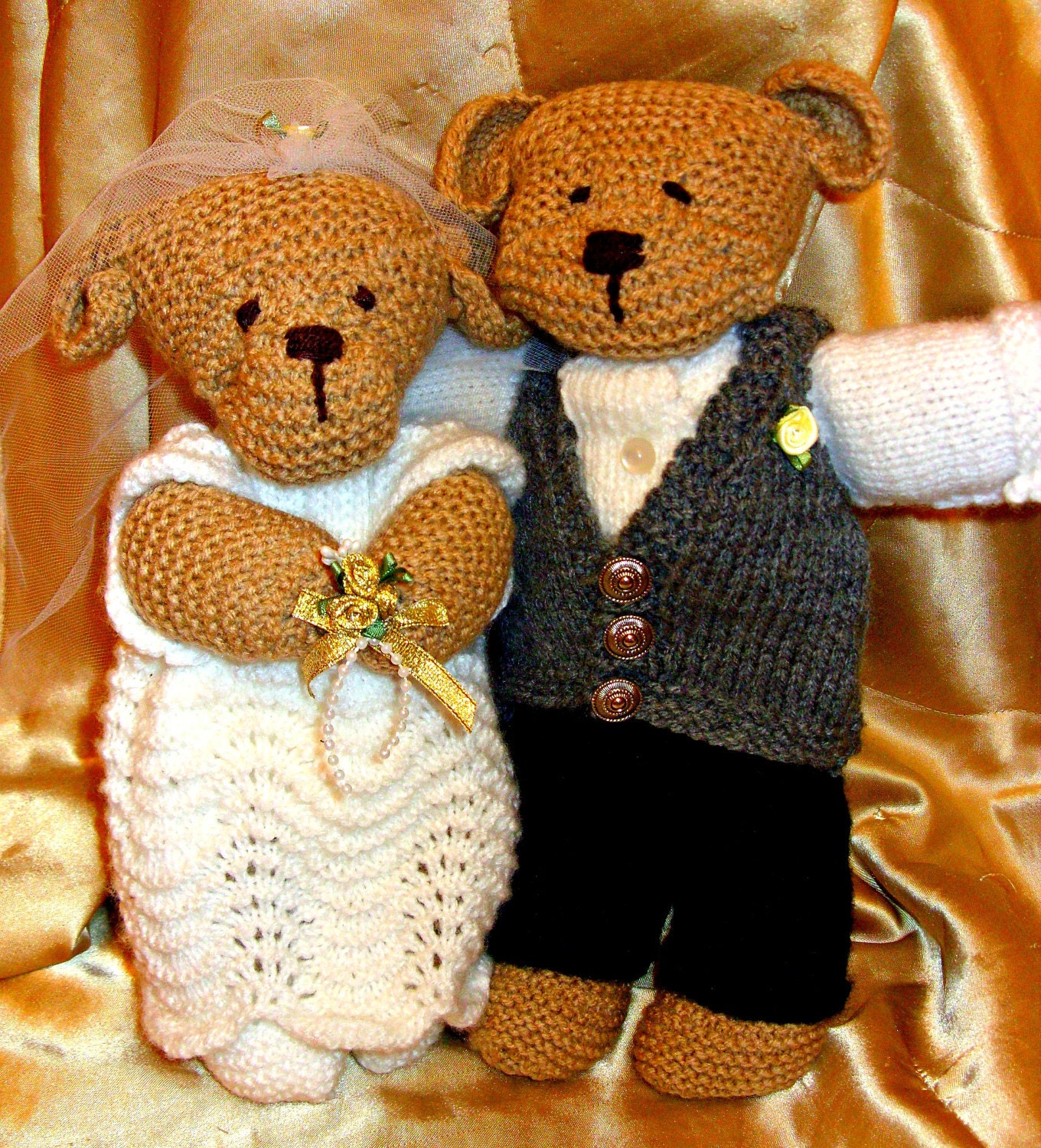 bride and groom teddy bear set