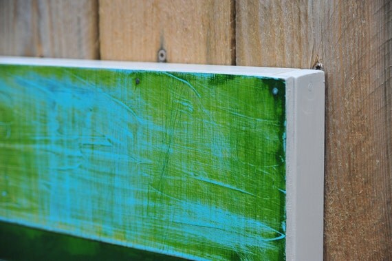 ORIGINAL Abstract Contemporary Painting Textured Portrait by RACEPONY 18"x21" - Blue Sky