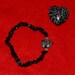 Snowflake Obsidian Chip with Zuni Bear Accent Bracelet , Past Life Chakra Healing, Reiki Infused, Metaphysical, Full Moon Charged