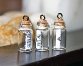Personalized Mini Glass Bottle Pendant Message in a Bottle Party Favor