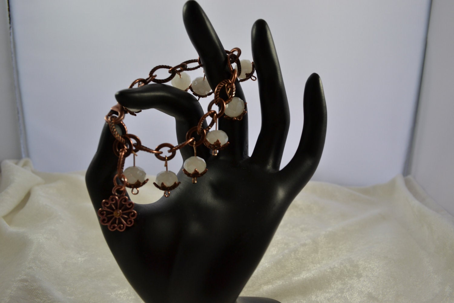 Copper charm bracelet