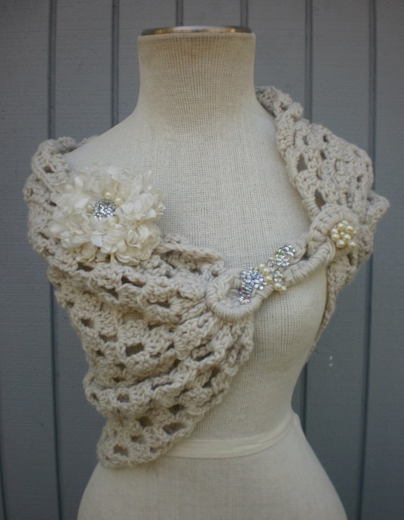 bridal wedding custom order shawl sm-md hand made flower