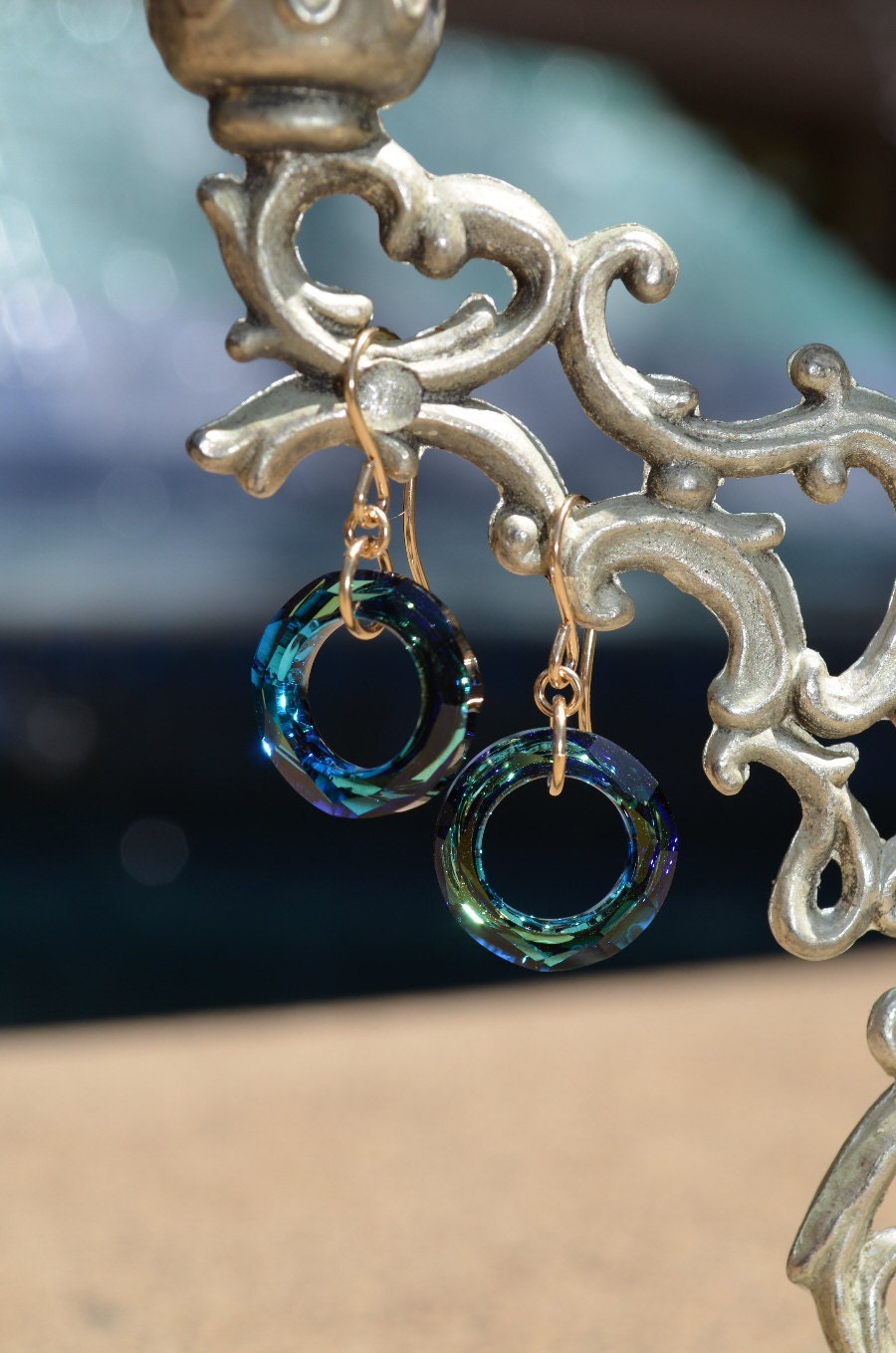 Bermuda Blue Ring Of Fire Earrings