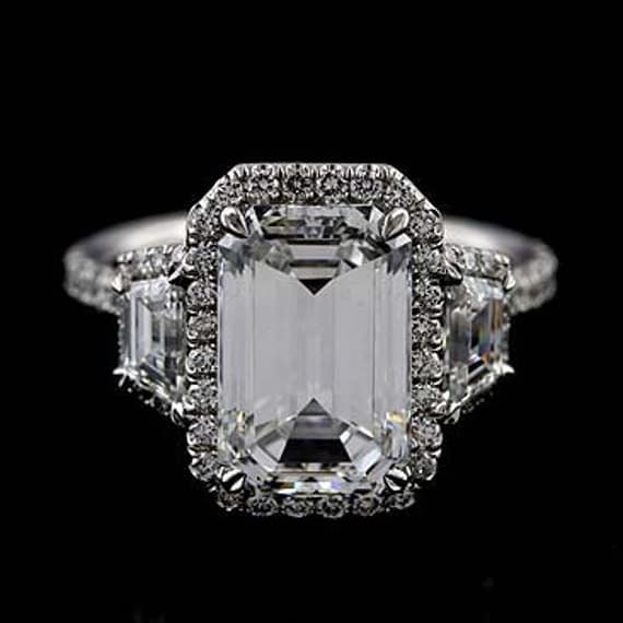 Platinum Micro Pave Cut Down Diamond Engagement Ring Mounting