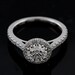 Halo Style Micro Pave Platinum Engagement Ring Mounting