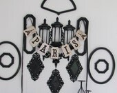 French Country Paris Inspired Black Frames Home Decor Wall Gallery Collection with Banner