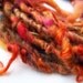 SALE Yarn necklace - neck warmer - Firebird - orange and red - handspun