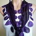 Purple  Scarf Cotton Scarf Headband Cowl with Lace Edge Women Scarf