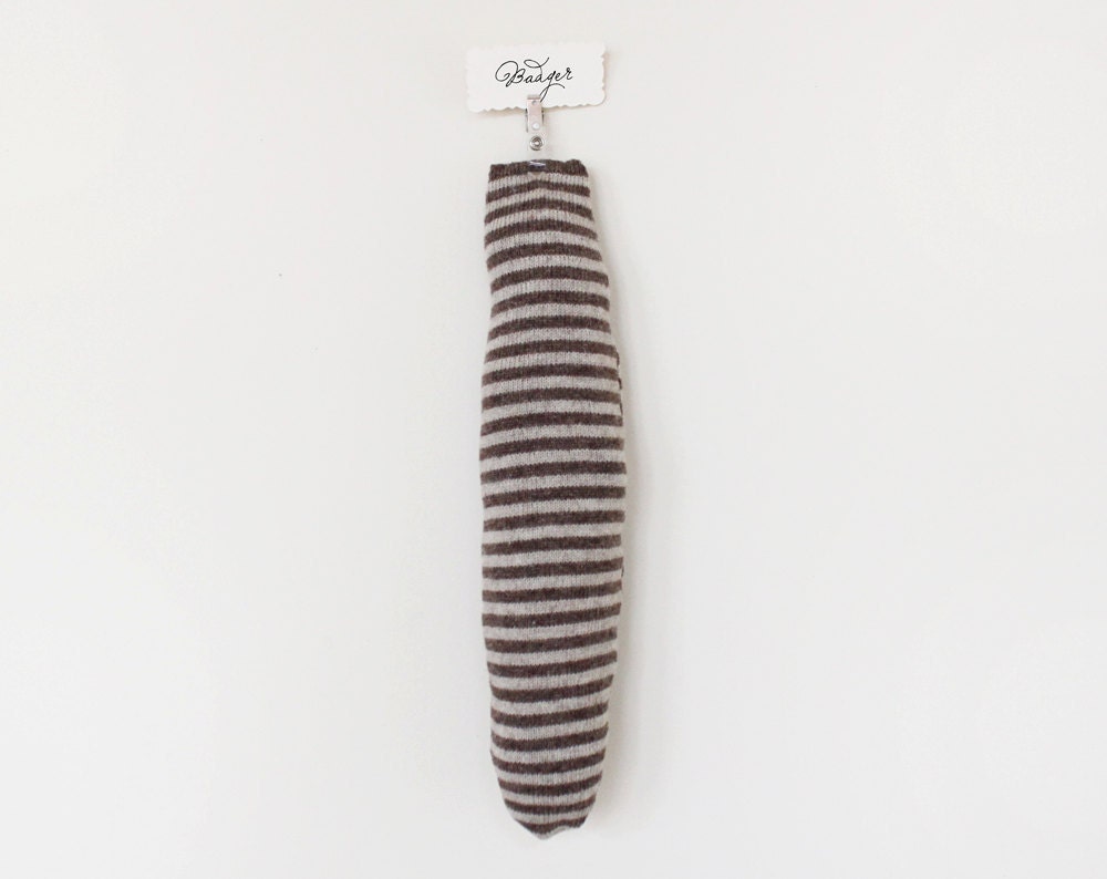 Animal tail - Badger - pretend, soft knitted toy