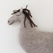 Little HORSE soft knitted toy - ecru, light brown