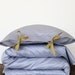 ORGANIC Toddler Bedding set - white and grey stripe, chartreuse ribbon