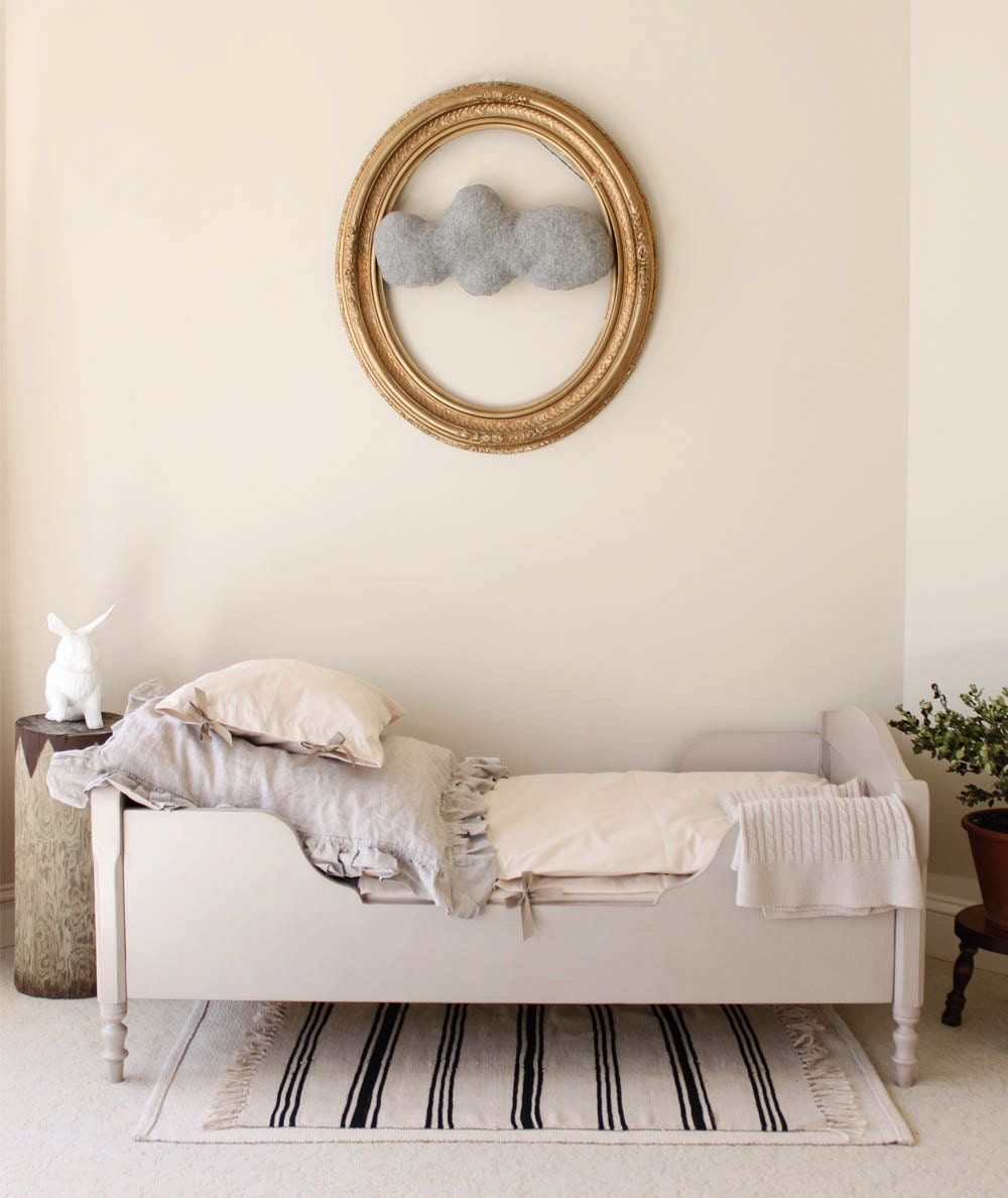 Toddler Bedding set - solid ivory cotton