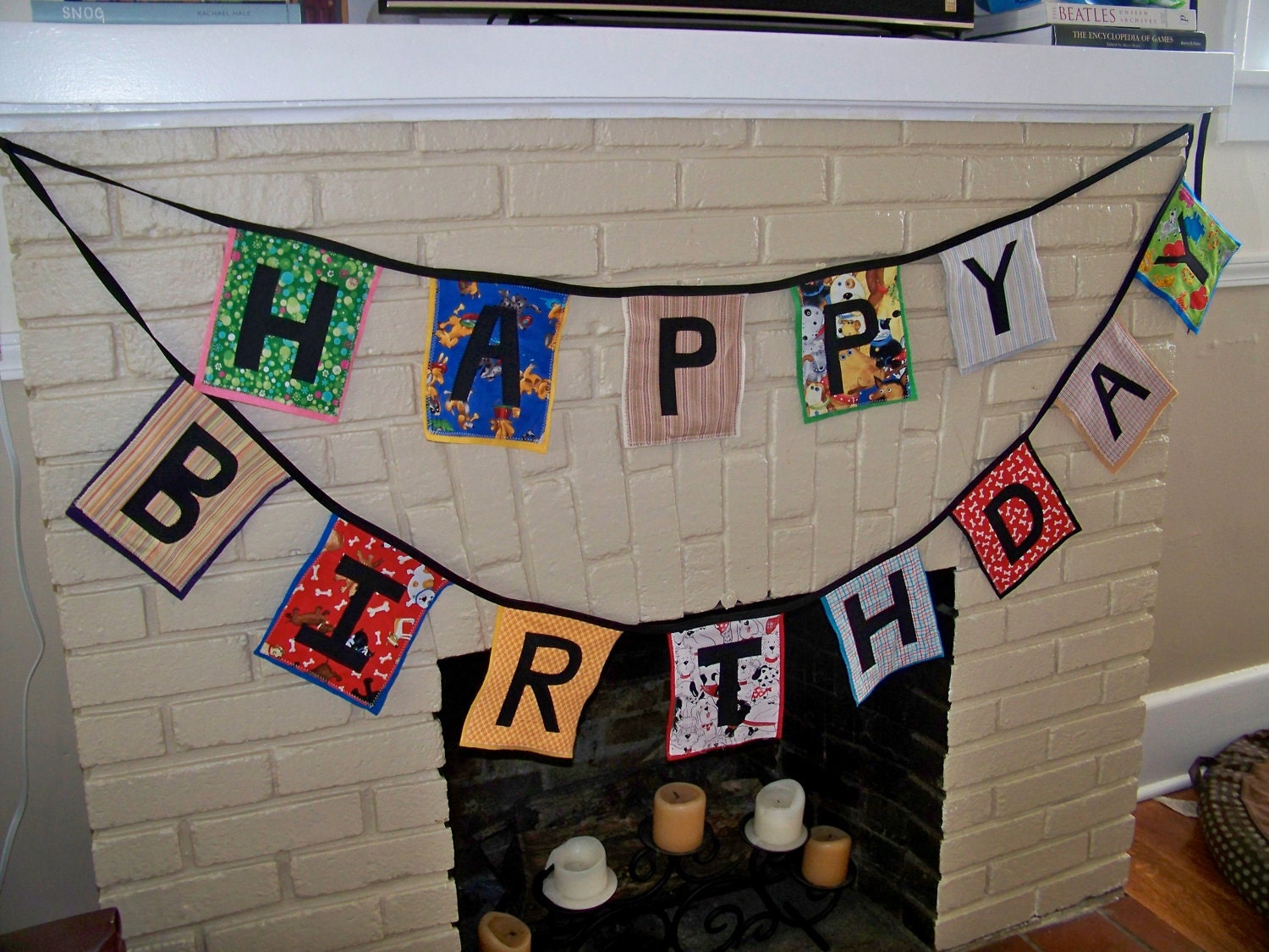 ReUsable Fabric Banner- HAPPY BIRTHDAY- customize the colors or theme you want