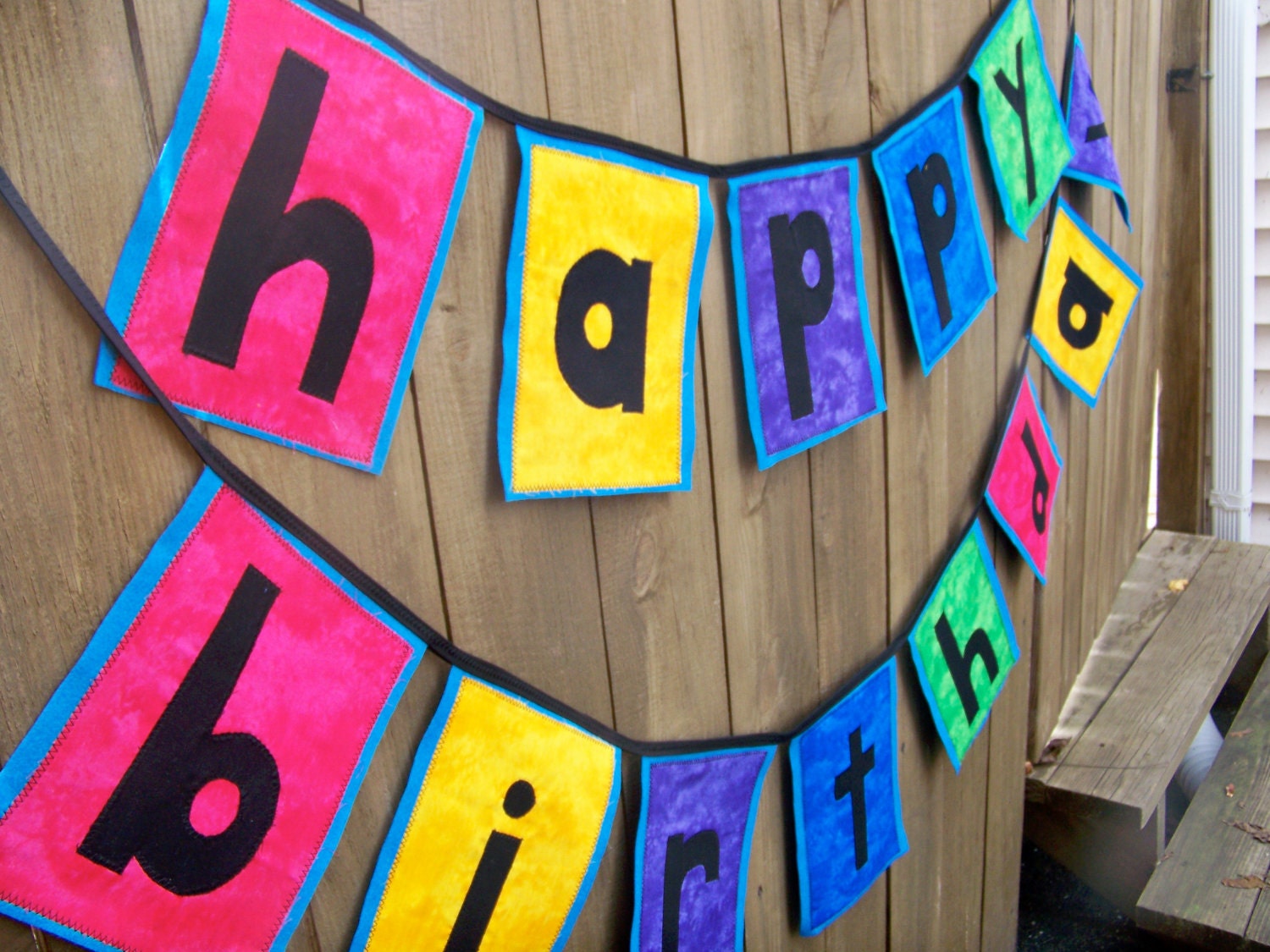 ReUsable Fabric HAPPY BIRTHDAY Banner- Ready to Ship