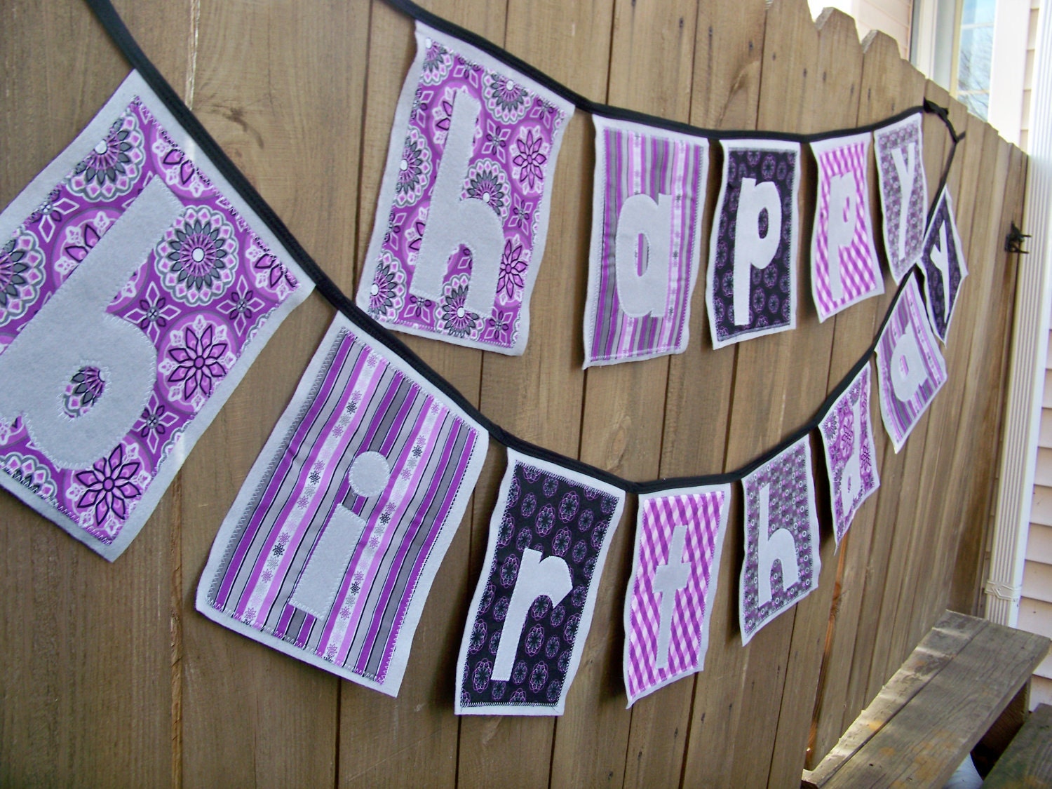 ReUsable Fabric HAPPY BIRTHDAY Banner - Ready to Ship