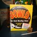 Vintage Original 1950's Bowling Game Advertising Poster upcycled into a spiral Notebook -- set includes newspaper pencil & art gum eraser