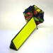8" x 12" Stained Glass Day Glo Lemon Yellow Kaleidoscope